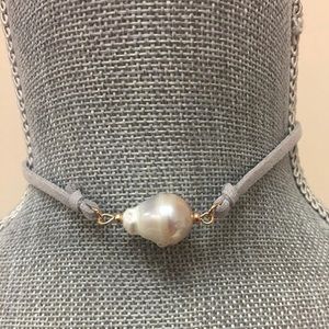 Fresh Water Large Pearl Choker Gray-Boutique